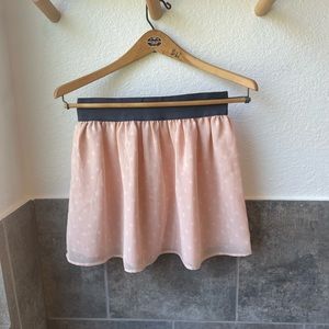 White/blush dotted skirt